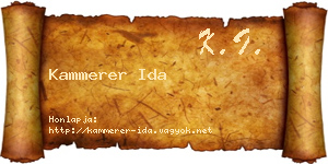 Kammerer Ida névjegykártya